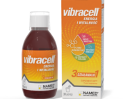 Vibracell – butelka i opakowanie produktu, płynny koncentrat multiwitaminowy, suplement diety dla energii i witalności.